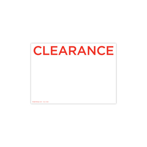 Display Ticket "CLEARANCE" A4 Landscape Double Sided (pack of 5) 297 W x 210mm H(T3624.1WHRD)