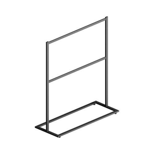 Style clothes rack with additional adjustable rail 1200 W x 457 D x 1490mm H(R3125BKS)