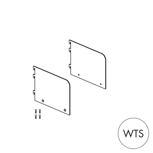 MAXe 30 mm shelf bracket set with 137 H ends 200 mm D  x 2.5 mm Thick(E6022WTS)