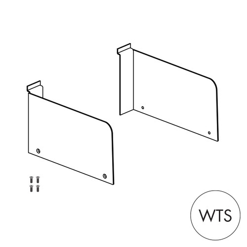 Shop for Shops Slatwall 30 mm shelf bracket set with 167mm H ends 300mm D x 2.5 mm Thick(S1663WH)