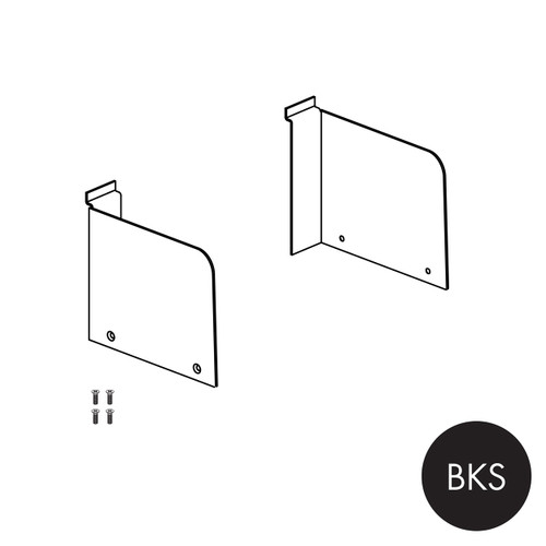 Shop for Shops Slatwall 30 mm shelf bracket set with 167mm H ends 200mm D x 2.5 mm Thick(S1662BK)