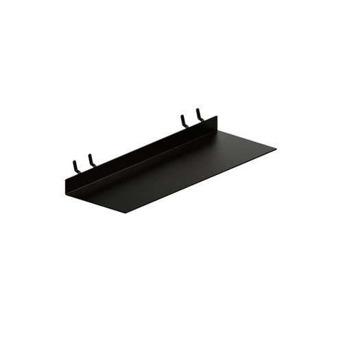 Shop for Shops Slimline metal shelf for slatwall, slatmesh and metal peg 250 W x 100 mm D(S2550BKS)