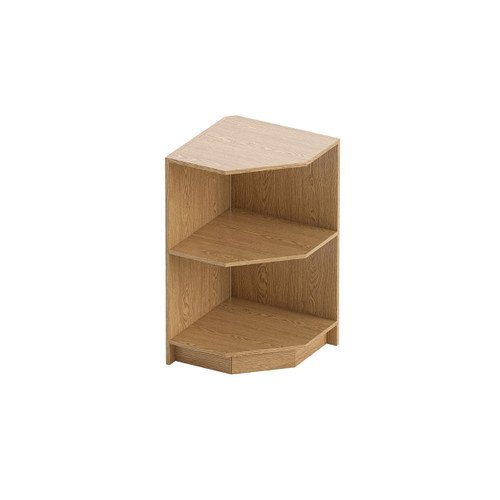 Shop for Shops Open corner counter timber laminate with shelf 526 W x 526 D x 965 mm H(F4002OAK)
