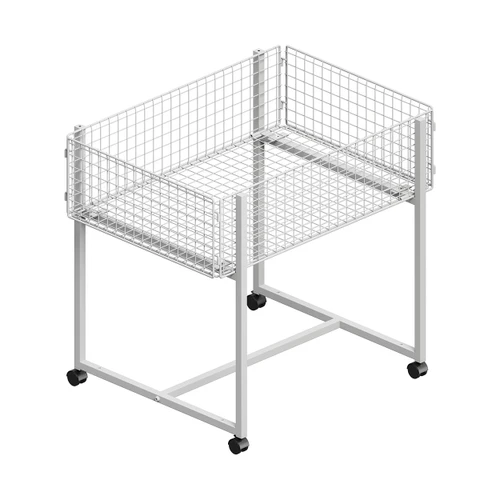 Merchandising wire basket on legs with castors - large 1000 W x 760 D x 930 mm H(M1707.1WTS)