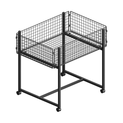 Shop for Shops Merchandising wire basket on legs with castors - large 1000 W x 760 D x 930 mm H(M1707.1BKS)