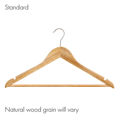 Shop for Shops Wooden hanger standard contoured with notches & rail 440 W x 12 mm Thick(HSC2630BH)