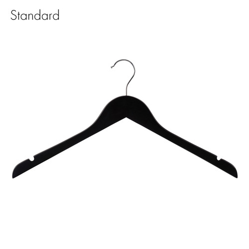 Shop for Shops Wooden hanger standard flat wishbone with notches 440 W x 12 mm Thick(HSF2628BK)