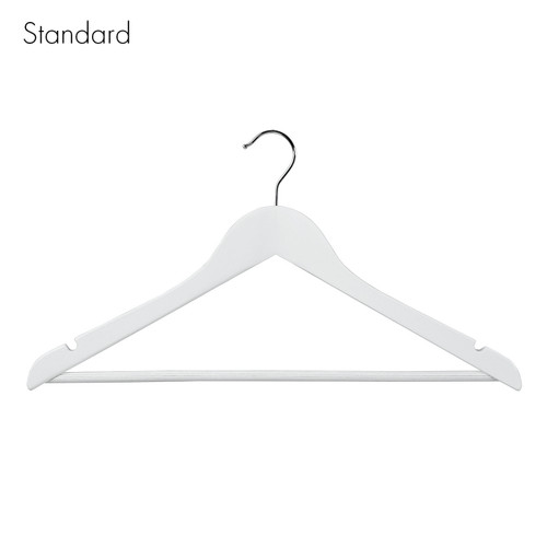 Wooden hanger standard contoured with notches & rail 440 W x 12 mm Thick(HSC2630WH)