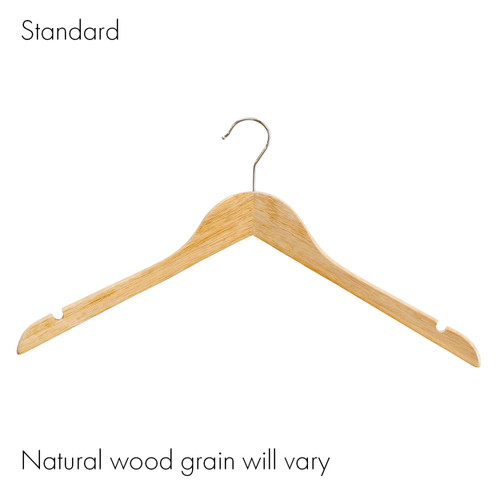 Shop for Shops Wooden hanger standard contoured wishbone with notches 440 W x 12 mm Thick(HSC2628BH)