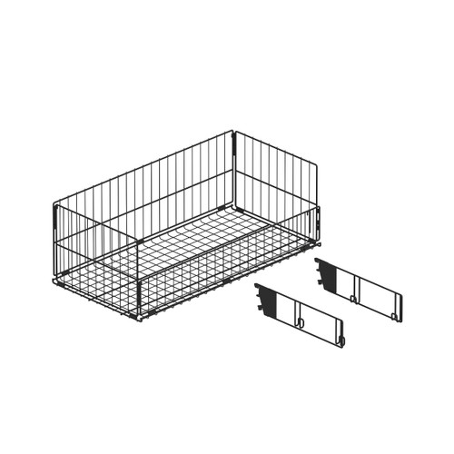 MAXe wire basket collapsible with angle adjustable brackets 882 W x 440 D x 310 mm H(E71509BKS)