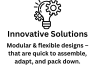 SFS's innovative solutions are modular, flexible, quick to set up & pack down
