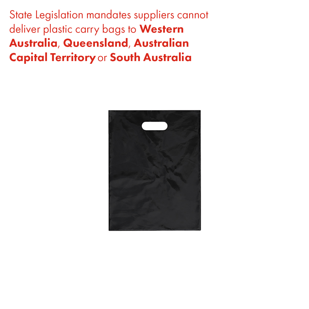 Plastic carry bag medium with die cut handle  310 W x 405 mm H 50 micron(A8206BK)