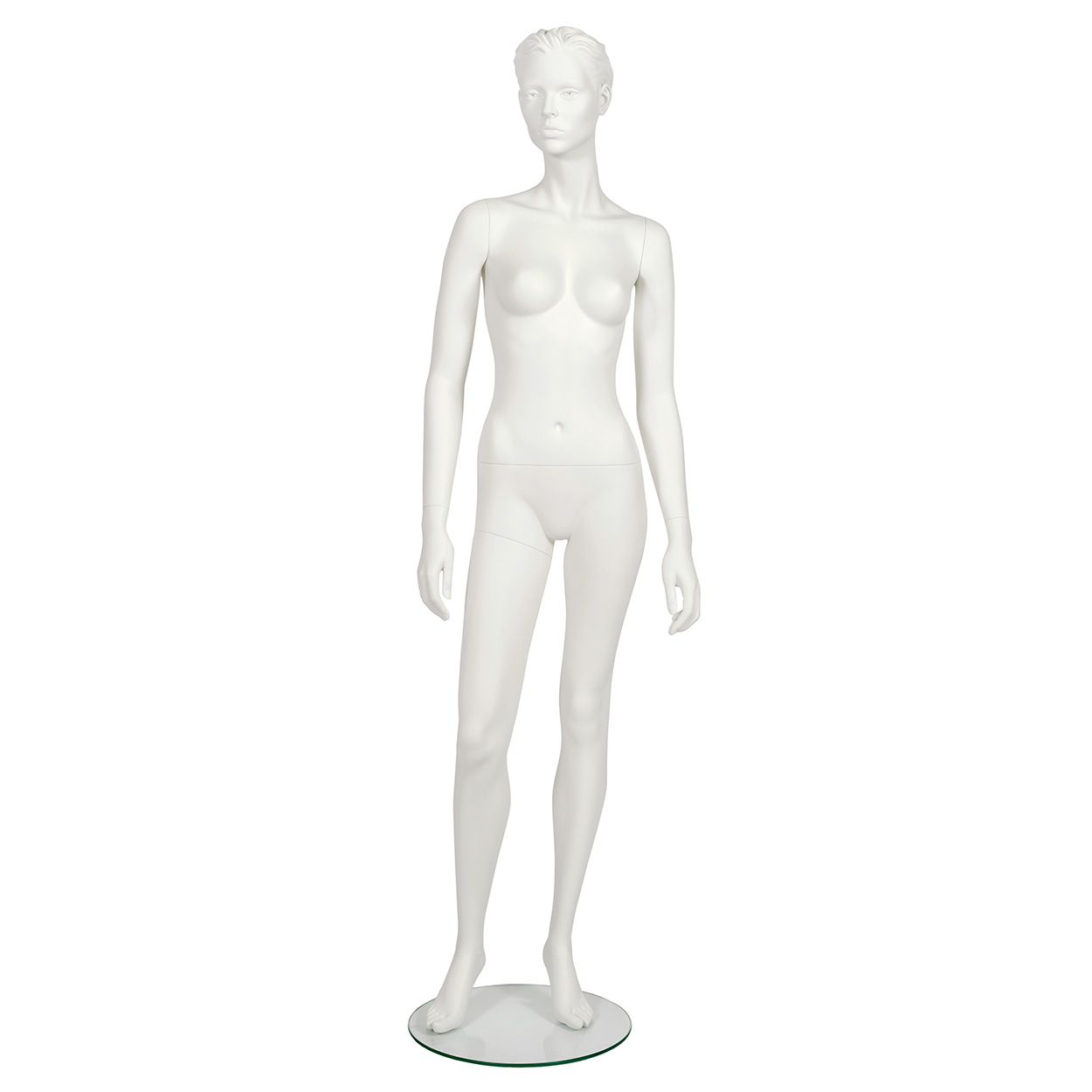 Shop for Shops Style female mannequin pose 2 realistic head 420 mm DIA base HT=1800, B=860, W=610, H=840 mm(B8182SWRH)