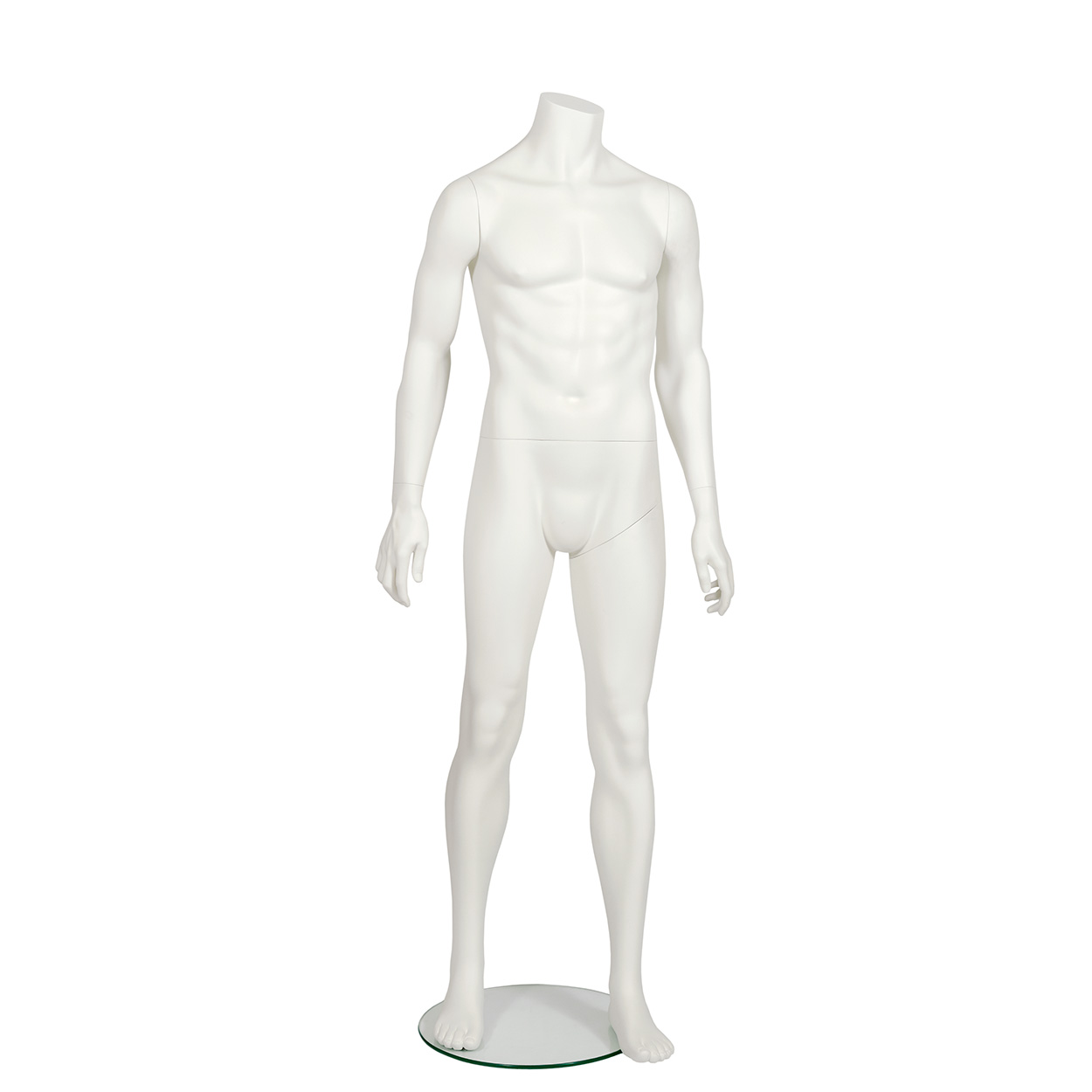 Shop for Shops Style male mannequin pose 2 no head 420 mm DIA glass base HT=1730, C=930, W=770 mm(B8382SWNH)