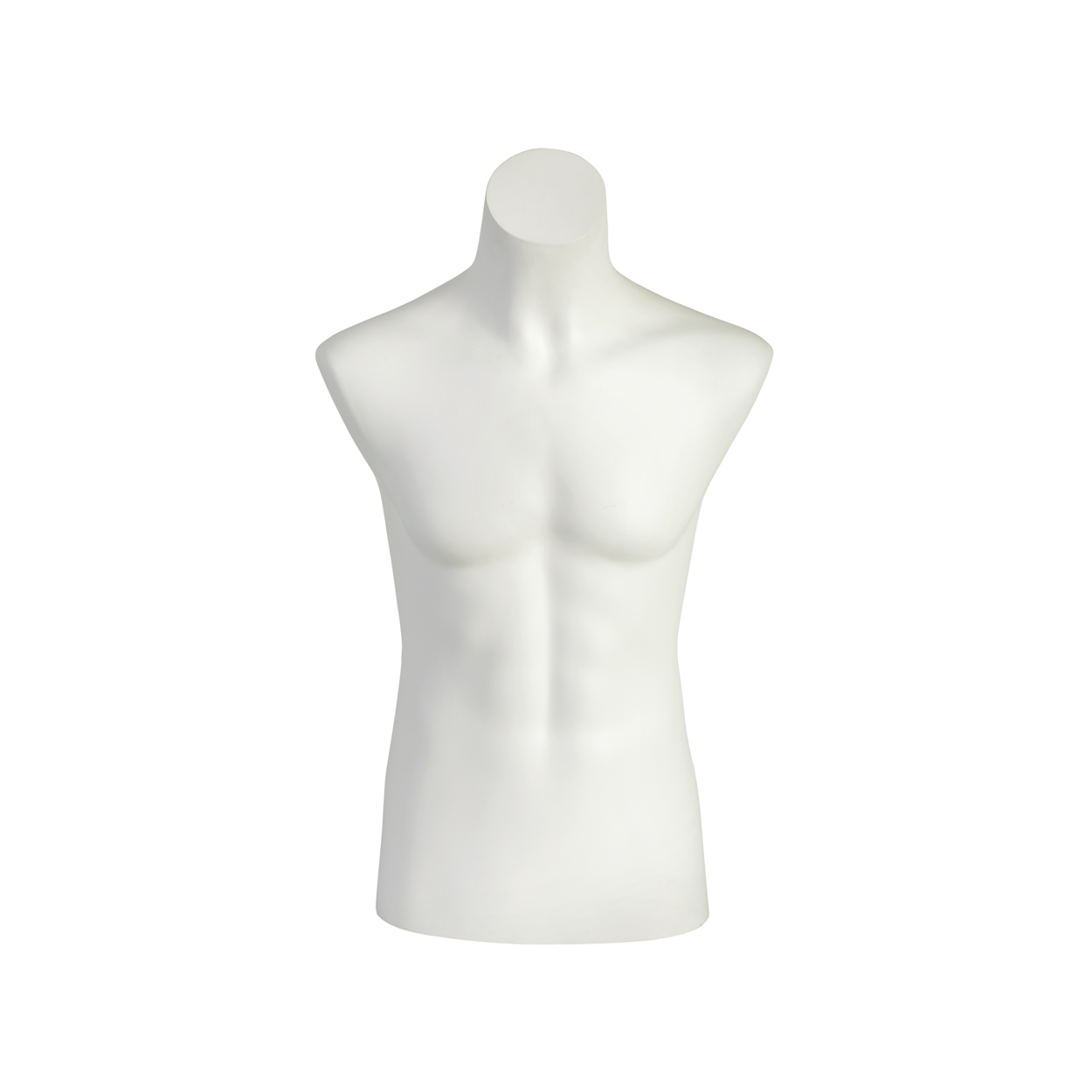 Shop for Shops Budget plastic male torso M-L with mount for pole HT=800, Chest=1050, W=805 mm(B9342WH)