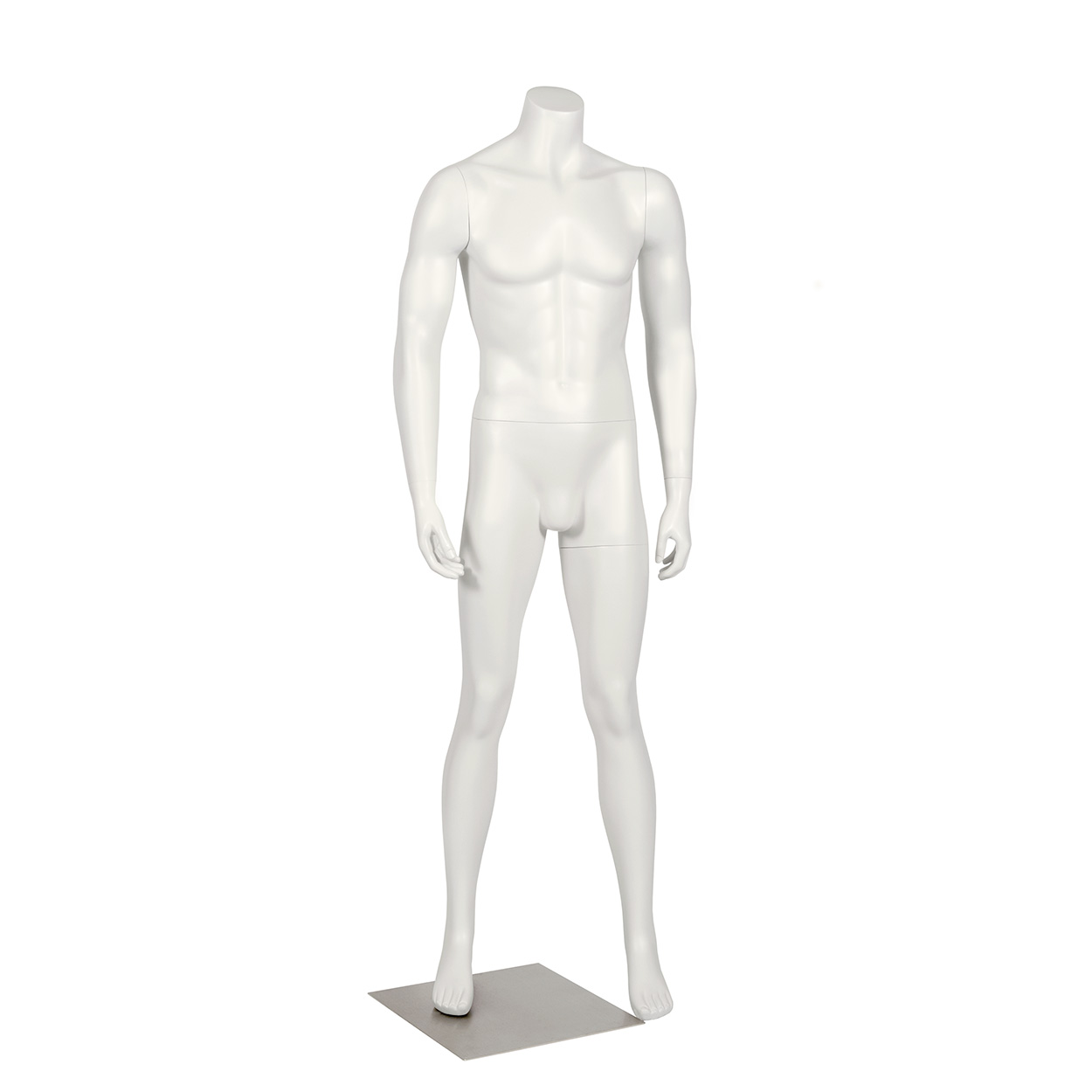 Shop for Shops Fibreglass male mannequin fashionable pose without head HT=1740, Chest=930, W=760 mm(B9404WH)