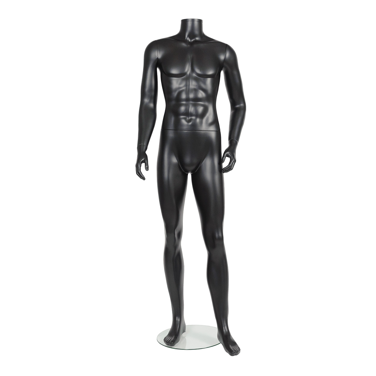 Shop for Shops Plastic male mannequin M-L no head glass base HT=1710, Chest=910, W=720 mm(B9420BK)