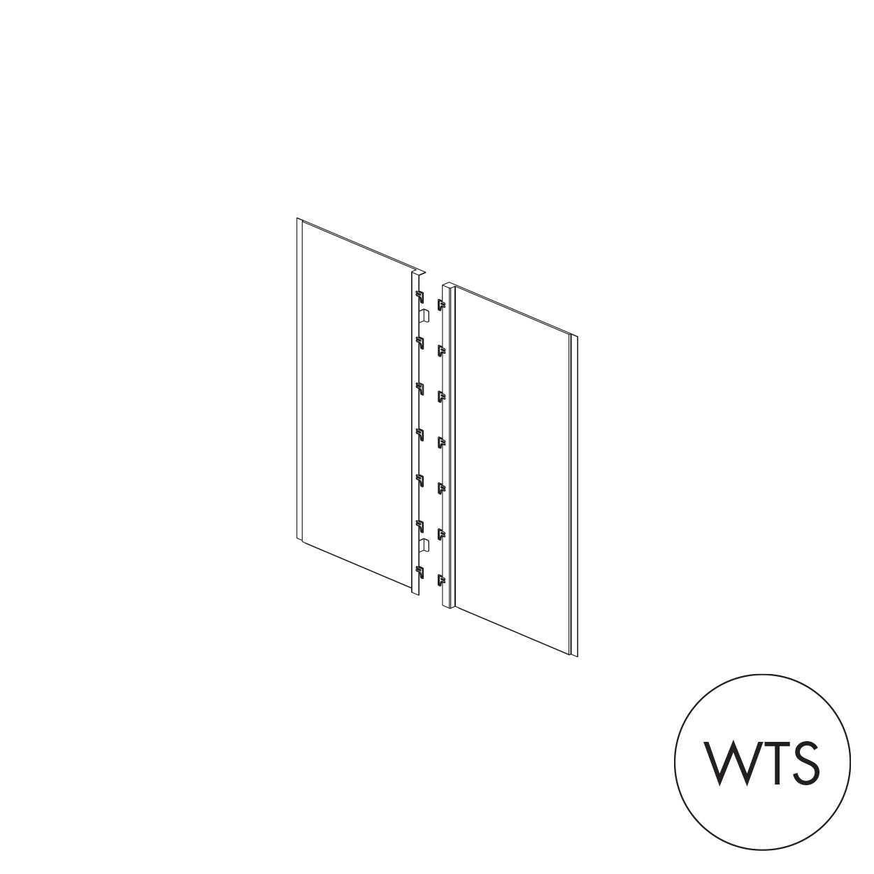 MAXe end bay inner metal panel set 560 H - 600 mm bay  297 W x 17 mm Thick(E0706.4WTS)