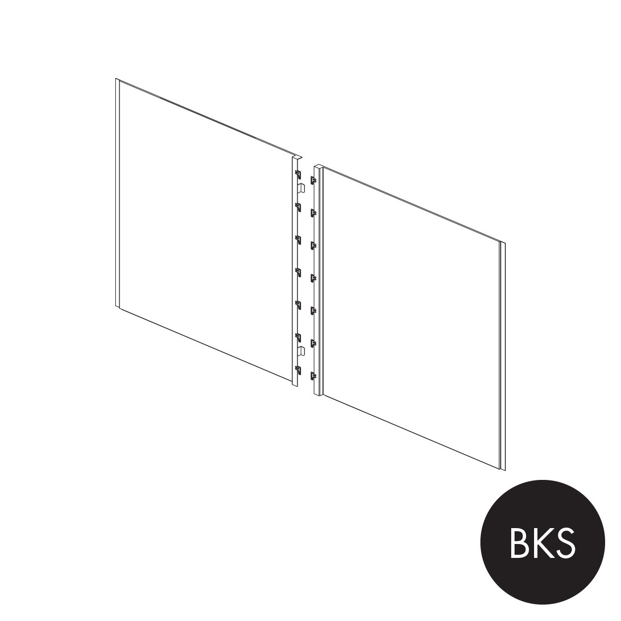 MAXe end bay inner metal panel set 560 H - 1200 mm bay  597 W x 17 mm Thick(E0712.4BKS)