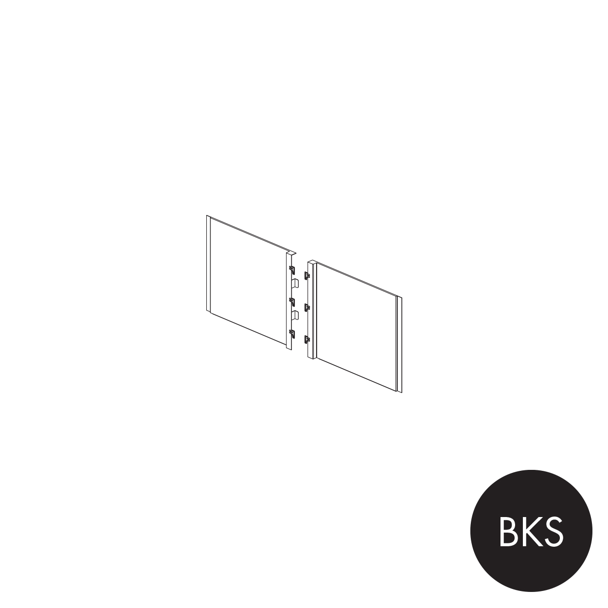 MAXe end bay inner metal panel set 240 H - 600 mm bay  297 W x 17 mm Thick(E0806.4BKS)