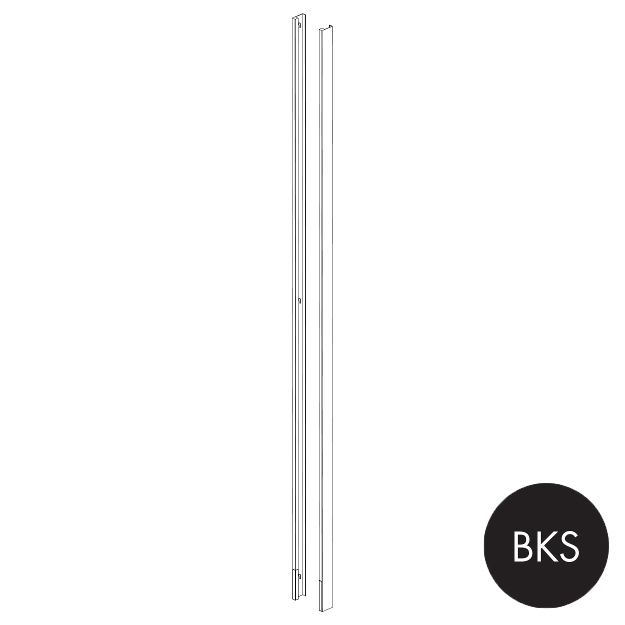 MAXe end bay post cover set 2360 mm H  16 W x 55 mm D(E1424.4BKS)