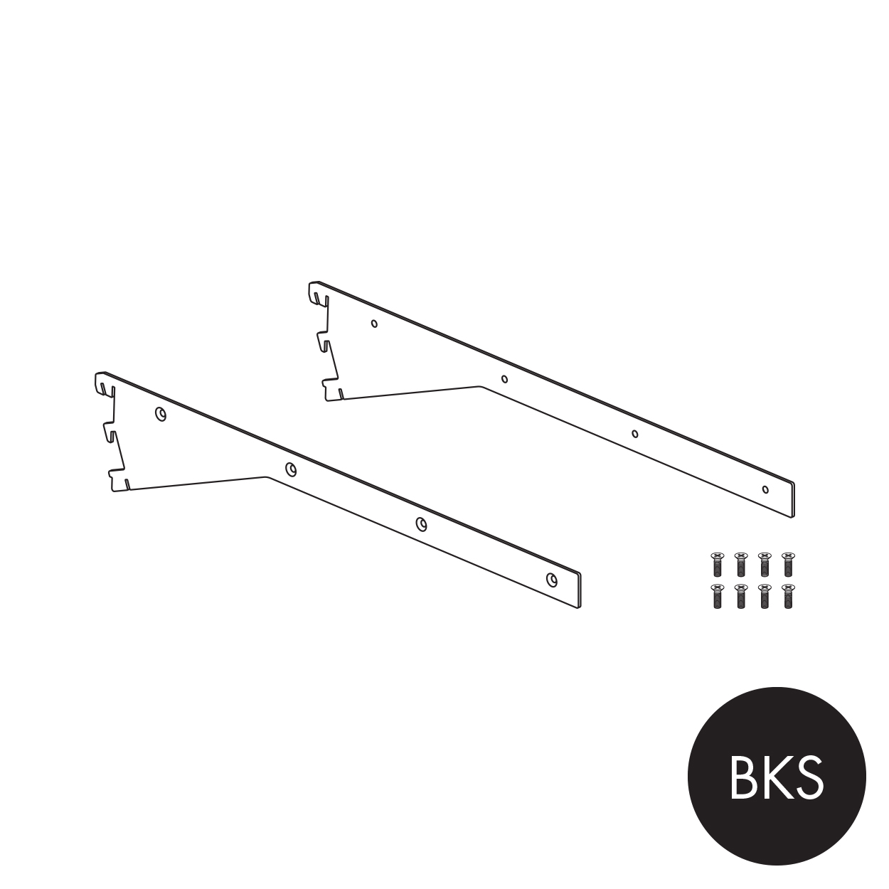MAXe 30 mm shelf angle adjustable bracket 500 mm D  30 H x 2.5 mm Thick(E6165BKS)