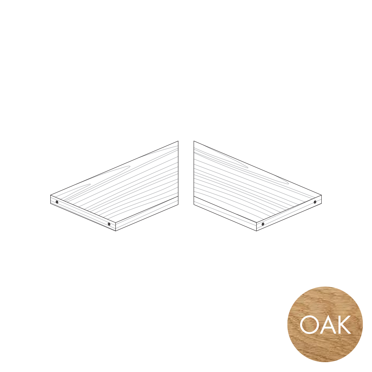 Shop for Shops MAXe 30 mm corner shelf set 600 x 600 bay - 300 mm D 593 W x 30 mm Thick(E6336OAK)