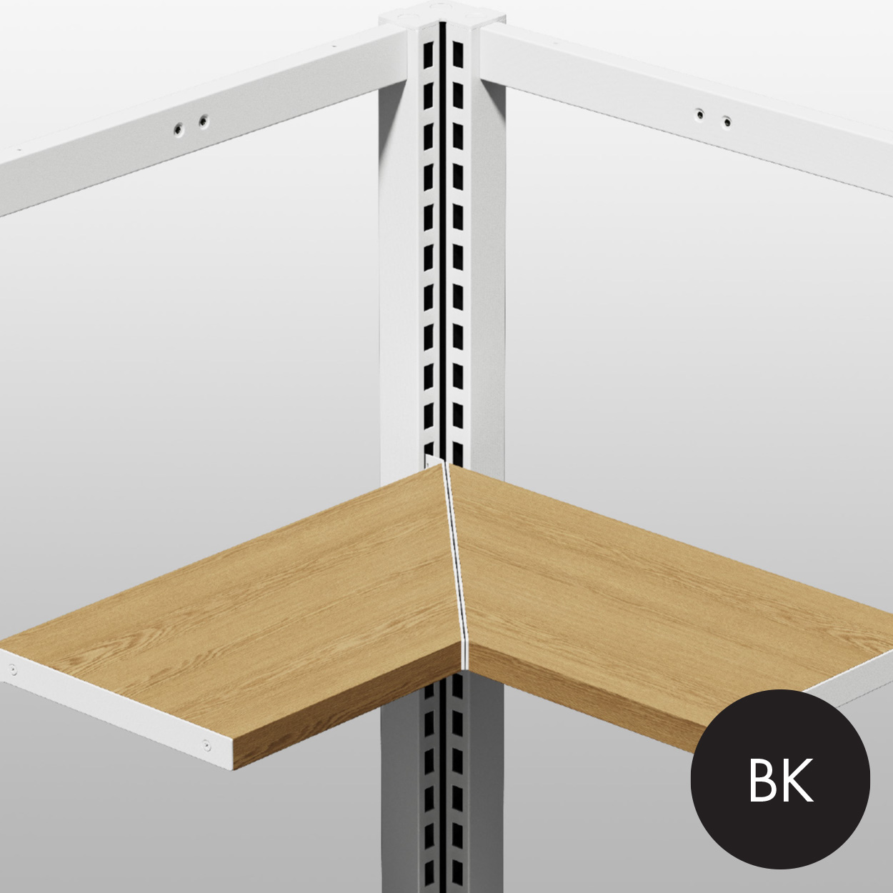 MAXe 30 mm corner shelf set 600 x 600 bay - 500 mm D (E6356BK)