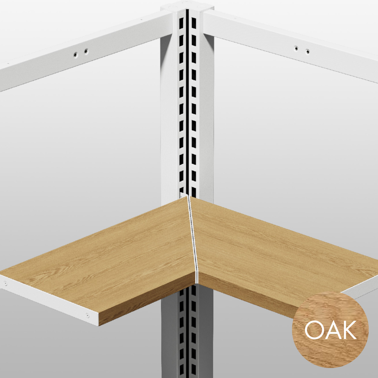 MAXe 30 mm corner shelf set 600 x 600 bay - 500 mm D (E6356OAK)