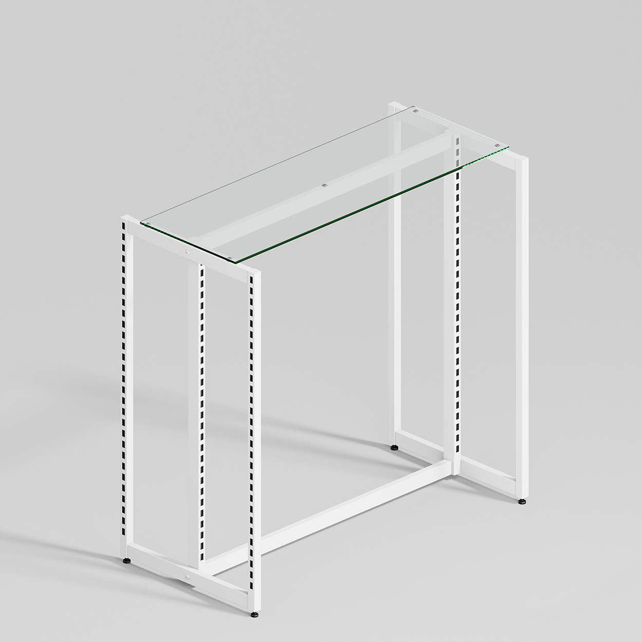 MAXe 10 mm glass H frame gondola top - small  1285 W x 450 D x 10 mm Thick(E6813.4CG)