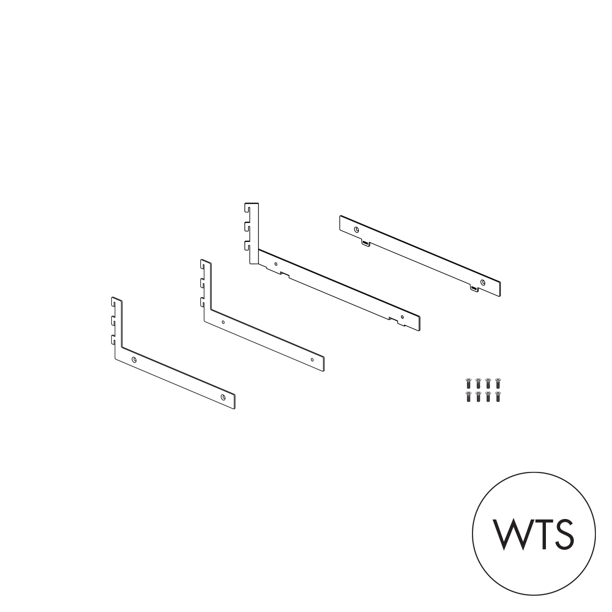 Shop for Shops MAXe 30 mm corner shelf base bracket set 300 mm D 30 H x 2.5 mm Thick(E6903WTS)