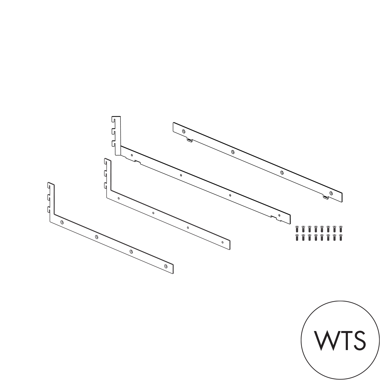 Shop for Shops MAXe 30 mm corner shelf base bracket set 500 mm D 30 H x 2.5 mm Thick(E6905WTS)