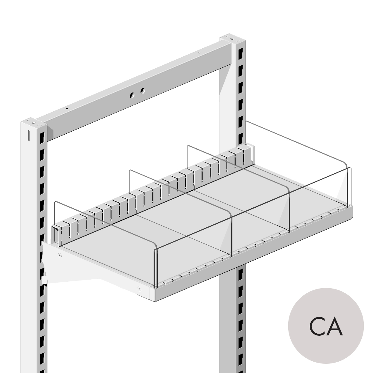 MAXe 30 mm shelf divider 100 H - 500 mm D (E9005.4CA)