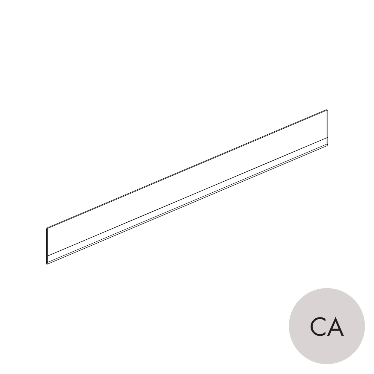 MAXe 30 mm shelf front fence 90 H - 1200 mm bay  1190 W x 90 H x 4 mm Thick(E9012.4CA)