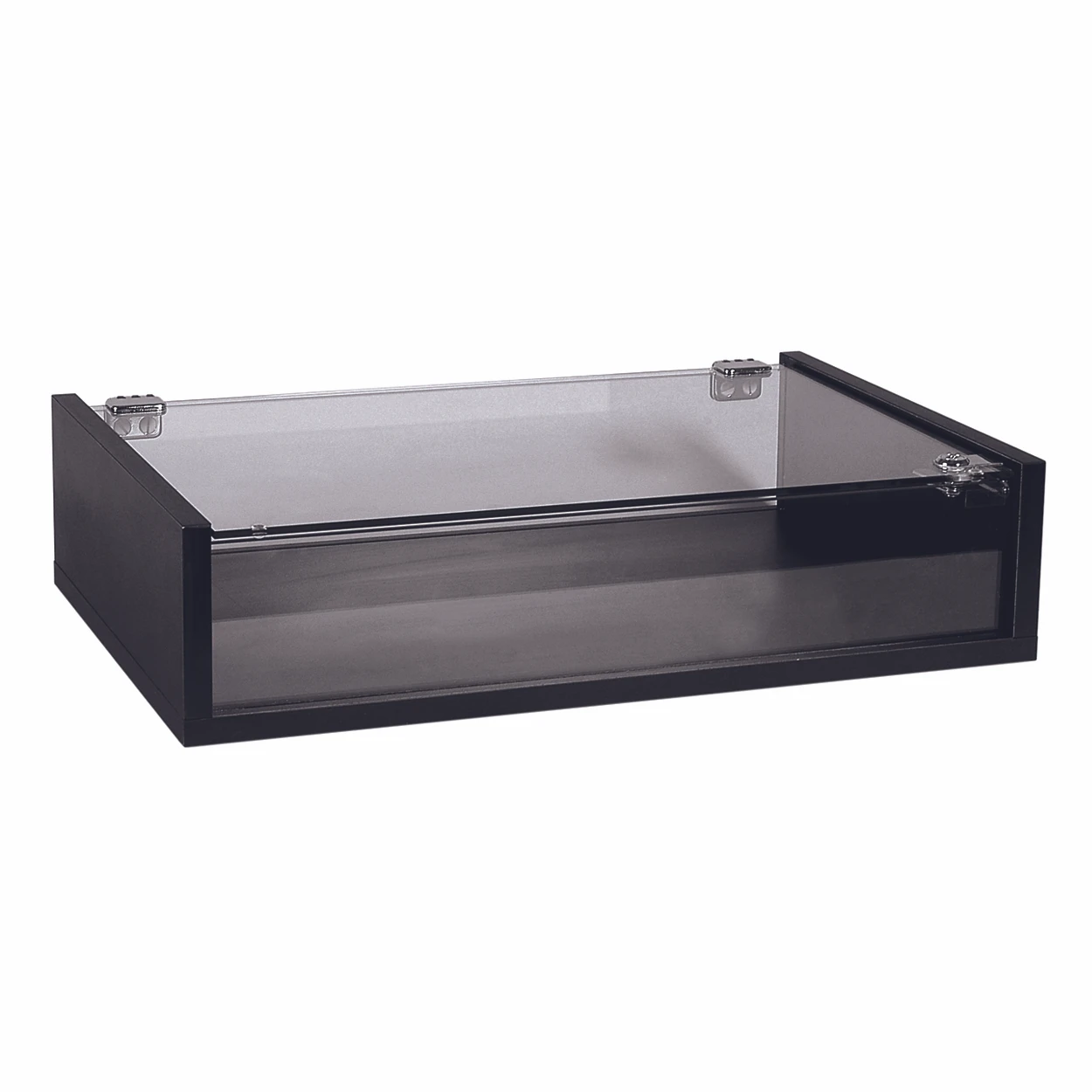 Shop for Shops Counter top display case with lockable glass top 390 D x 590 W x 138 mm H(F1900BK)