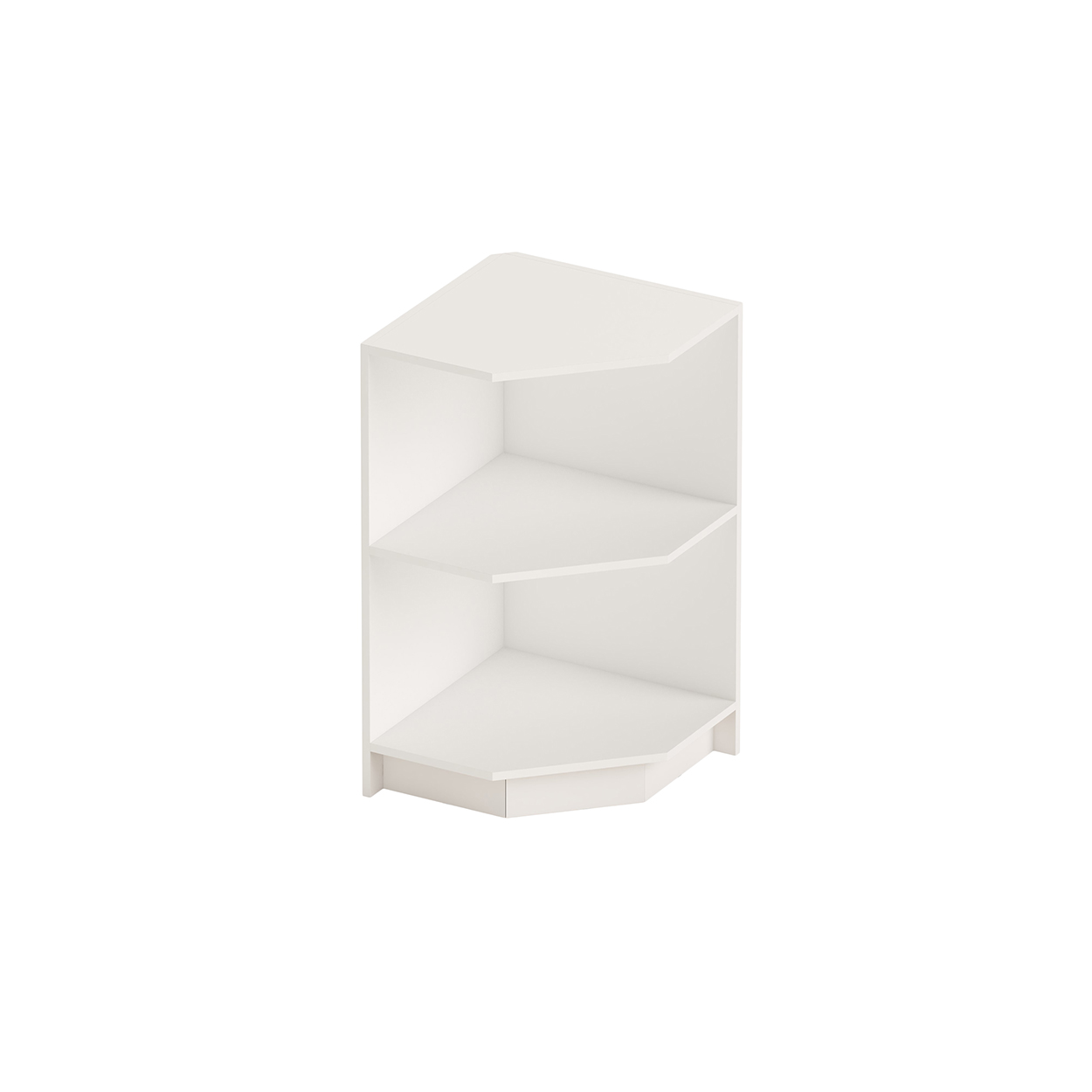 Open corner counter timber laminate with shelf  526 W x 526 D x 965 mm H(F4002WH)