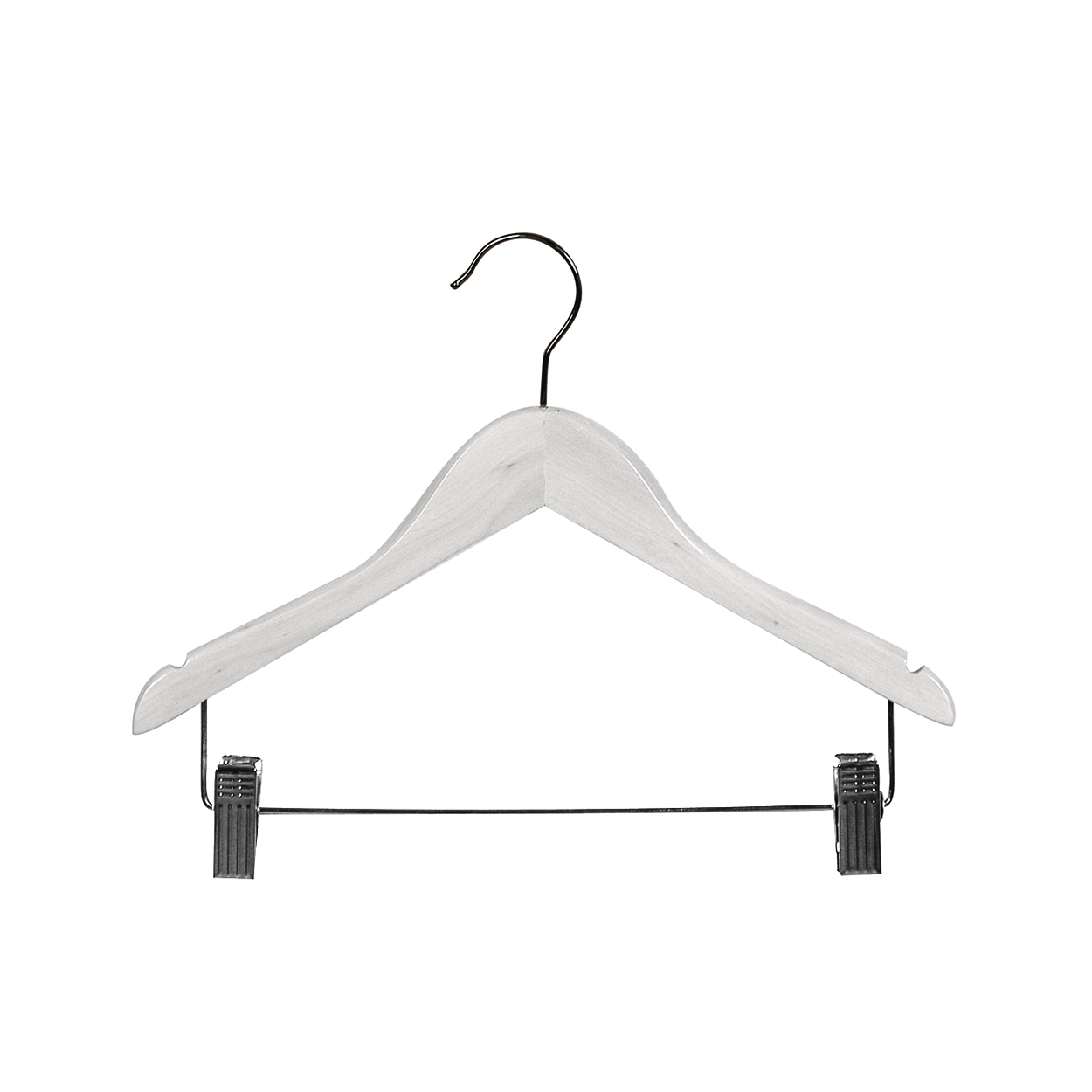 Shop for Shops Kids wooden hanger with notches & adjustable clips 350 W x 12 mm Thick(H2605WH)