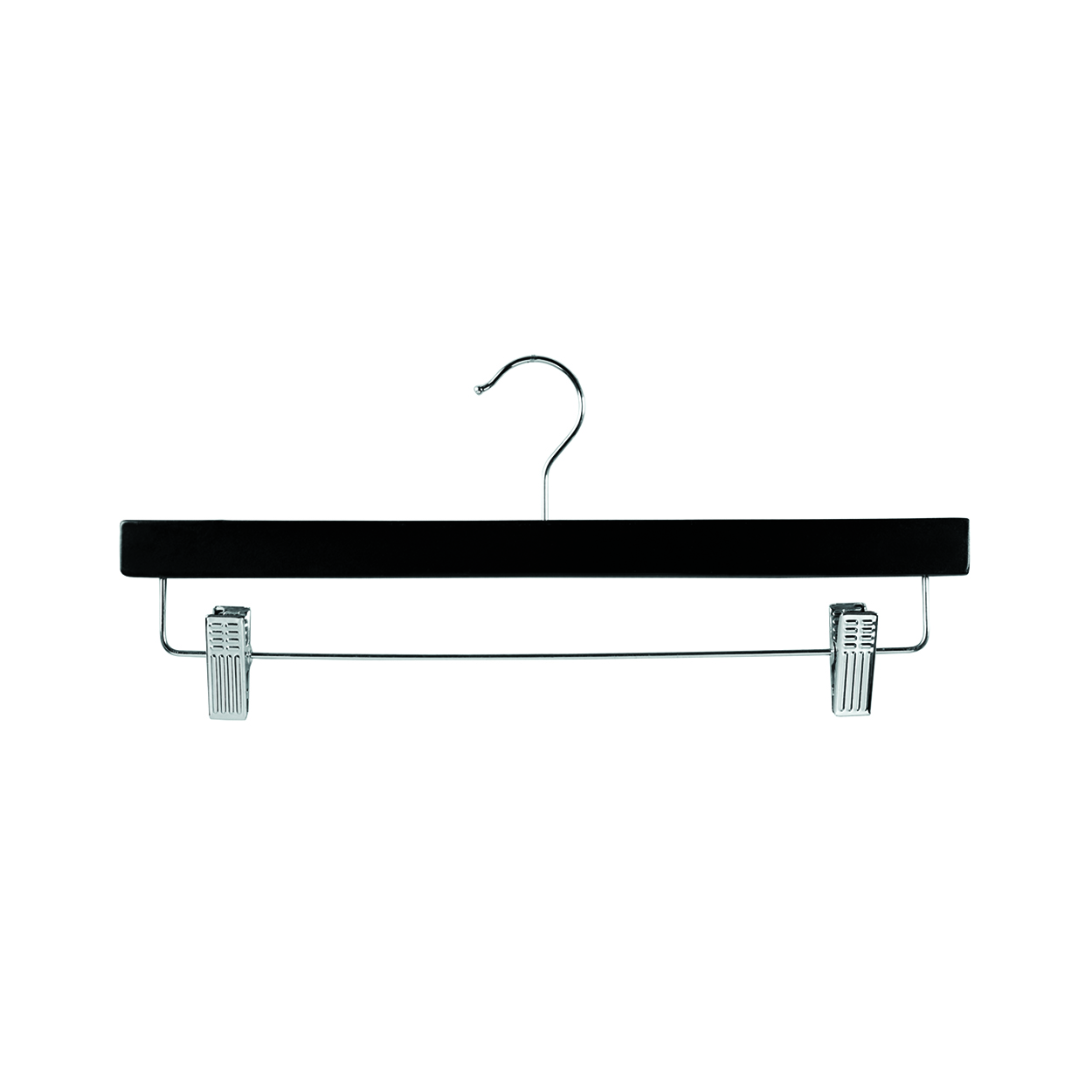 Shop for Shops Wooden hanger premium flat with adjustable clips 380 W x 12 mm Thick(H2629BK)