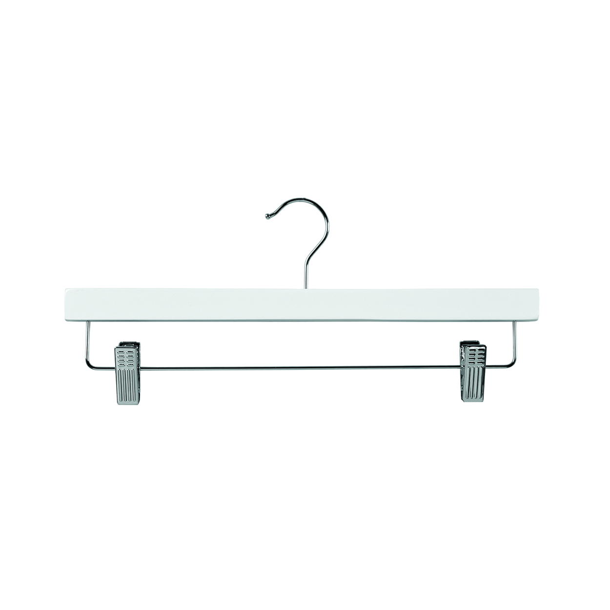 Shop for Shops Wooden hanger premium flat with adjustable clips 380 W x 12 mm Thick(H2629WH)