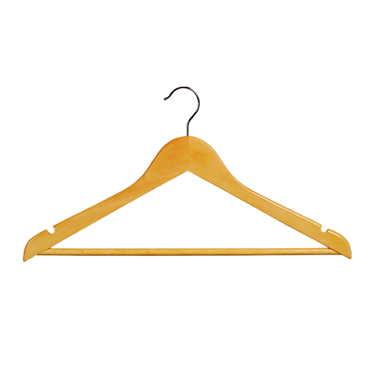 Shop for Shops Wooden hanger slimline contoured with notches & rail 440 W x 10 mm Thick(H2641BH)