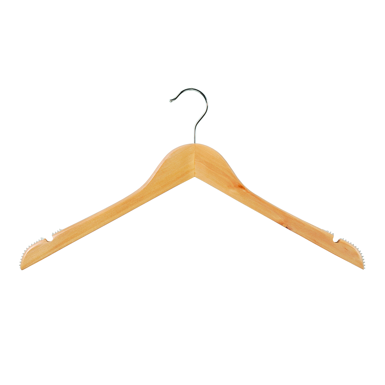 Shop for Shops Wooden hanger premium contoured wishbone with notches & ribs 440 W x 14 mm Thick(H2651BH)
