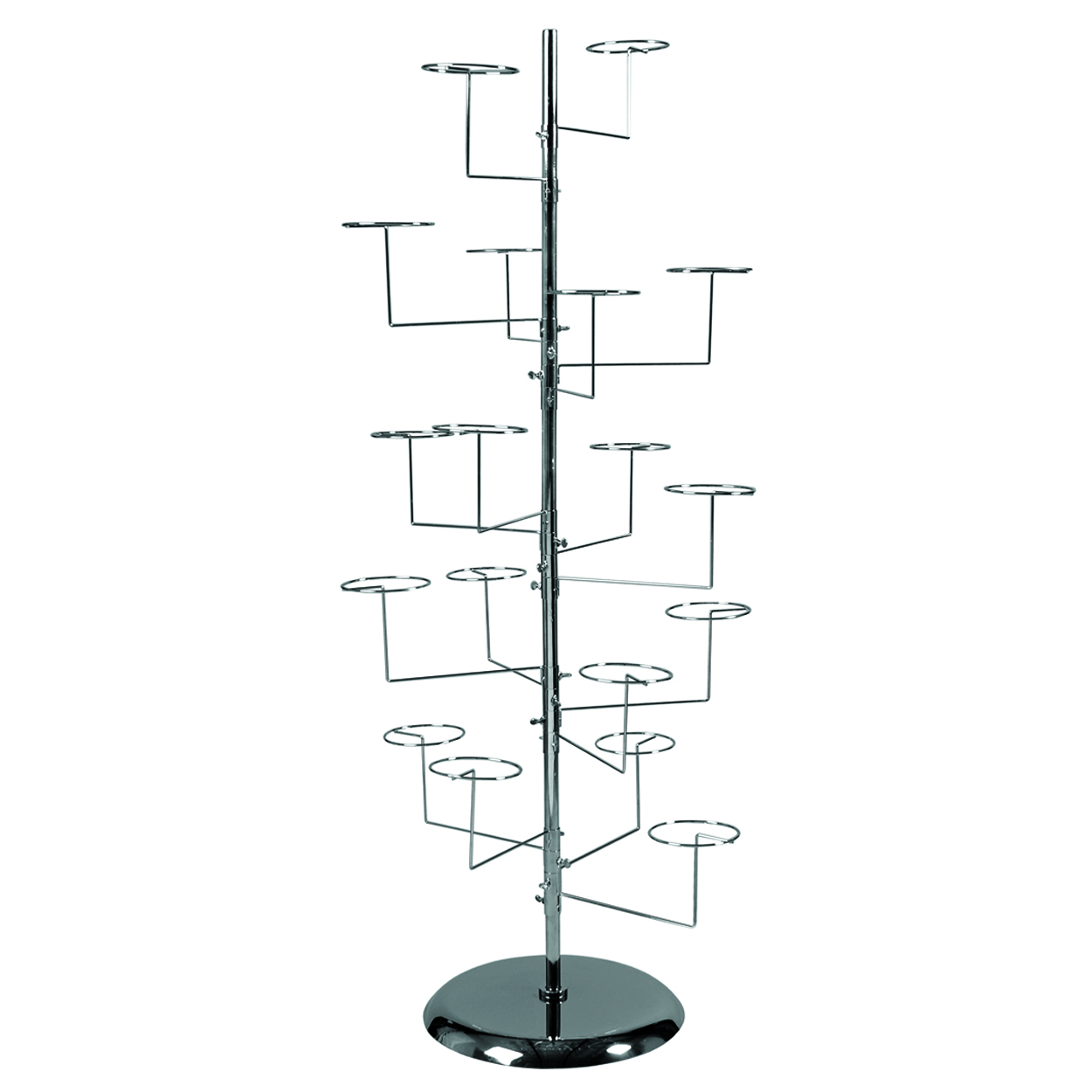 Shop for Shops Hat display stand with 18 hat rings & round base 460 DIA Base, 1680 mm H(M2509CH)