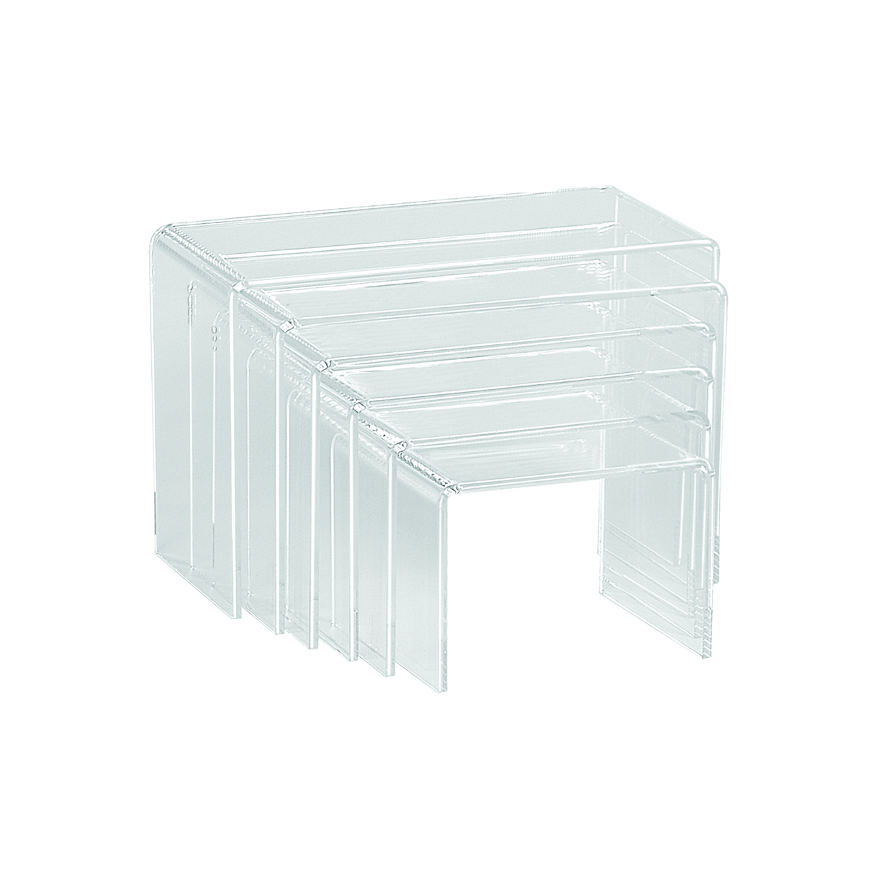 Acrylic risers set rectangular with 6 nesting pieces  Max 220 W x 145 H x 100 mm D(M2765CA)