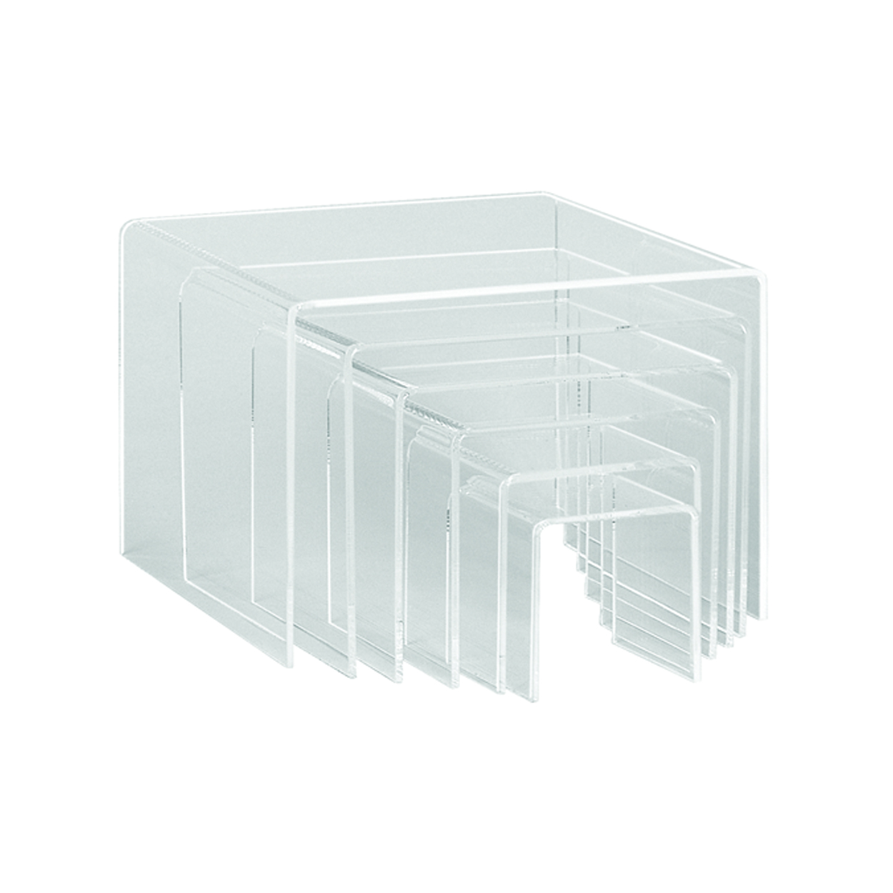 Shop for Shops Acrylic risers set square with 6 nesting pieces Max 210 Square x 150 mm H(M2766CA)