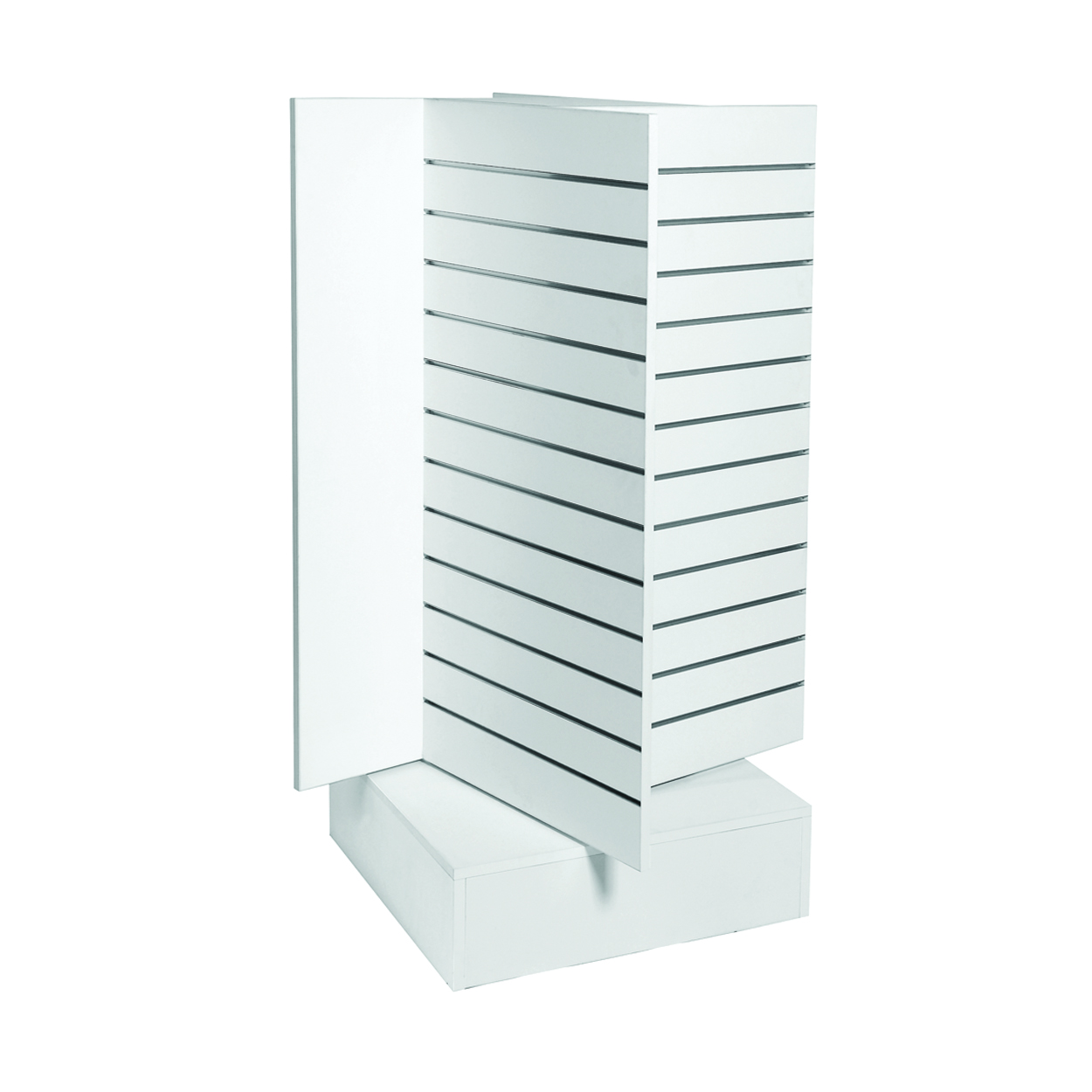 Slatwall timber laminate cross spinner unit  900 DIA x 1430 mm H(M8200WH)