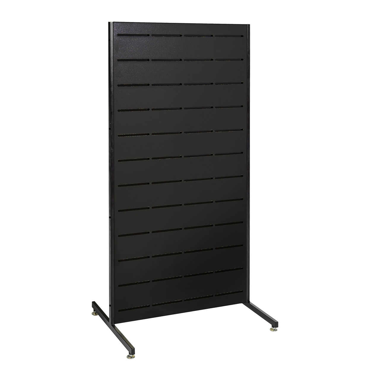 Shop for Shops Dash slatwall timber lamin. Freestanding panel on legs 630 W x 1264 mm H(M8402BK)