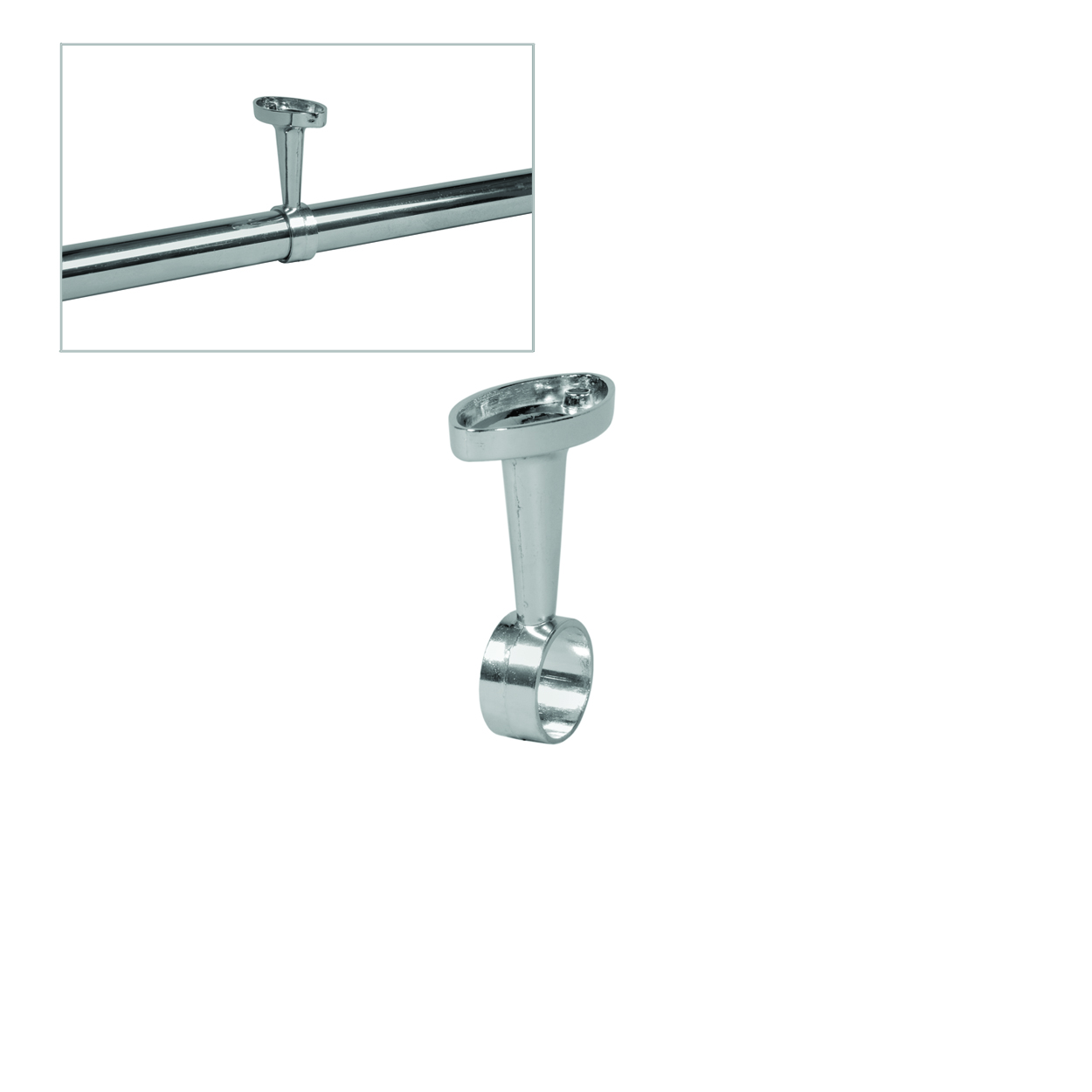 Shop for Shops Centre rail support for clothes rail - fixed for 25 mm DIA tube(S1555CH)
