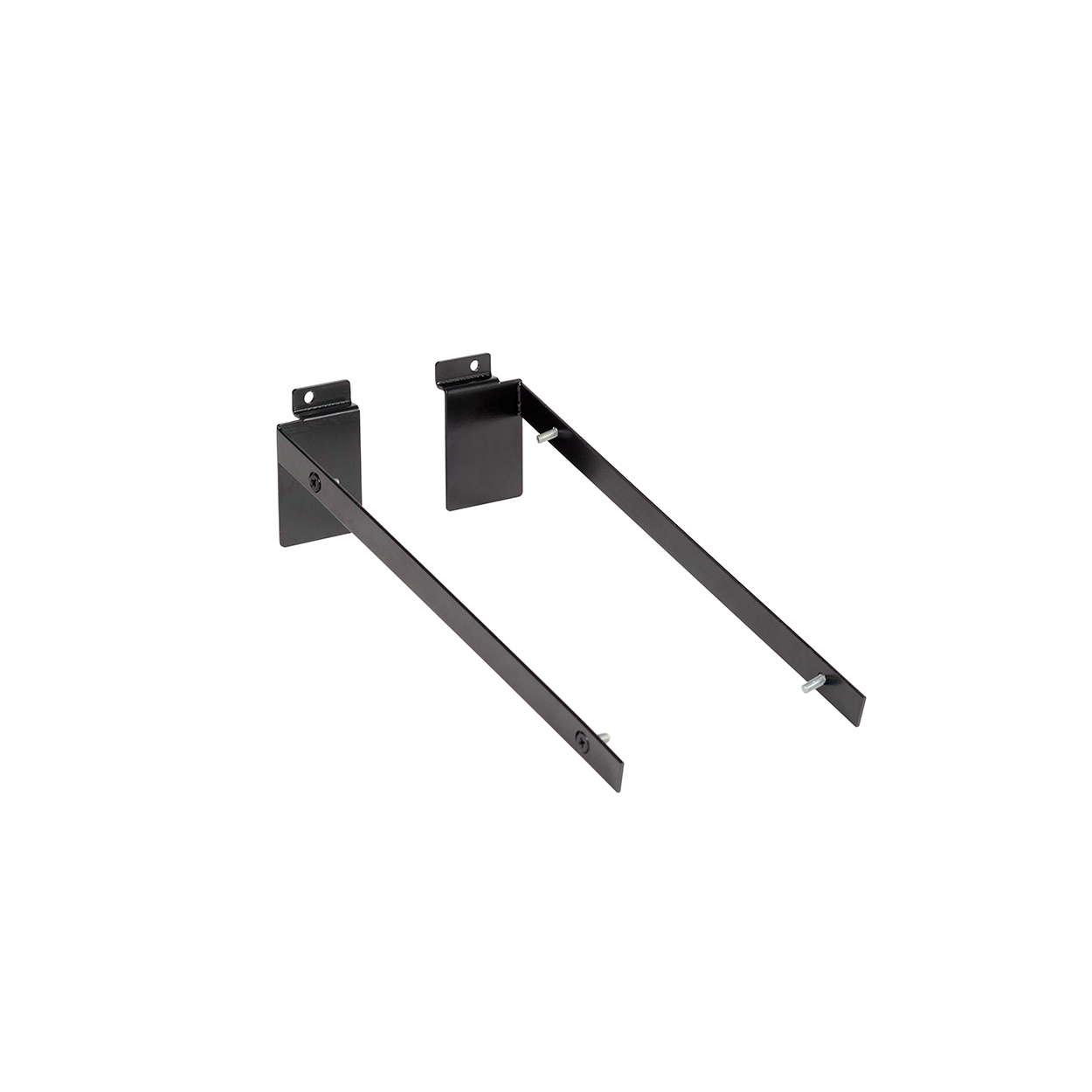Shop for Shops Slatwall angle bracket set 18 mm x 300 mm D shelf 300 D x 18 H x 2.5 mm Thick(S1668BK)