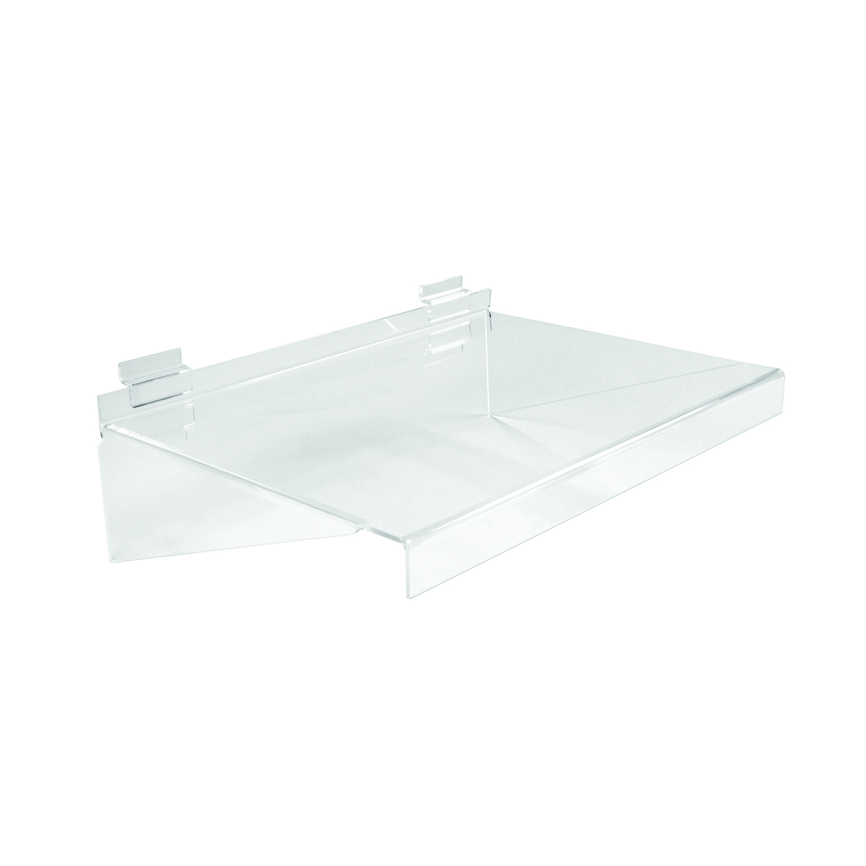 Slatwall acrylic shelf   293 W x 280 D x 133 mm H(S2506CA)