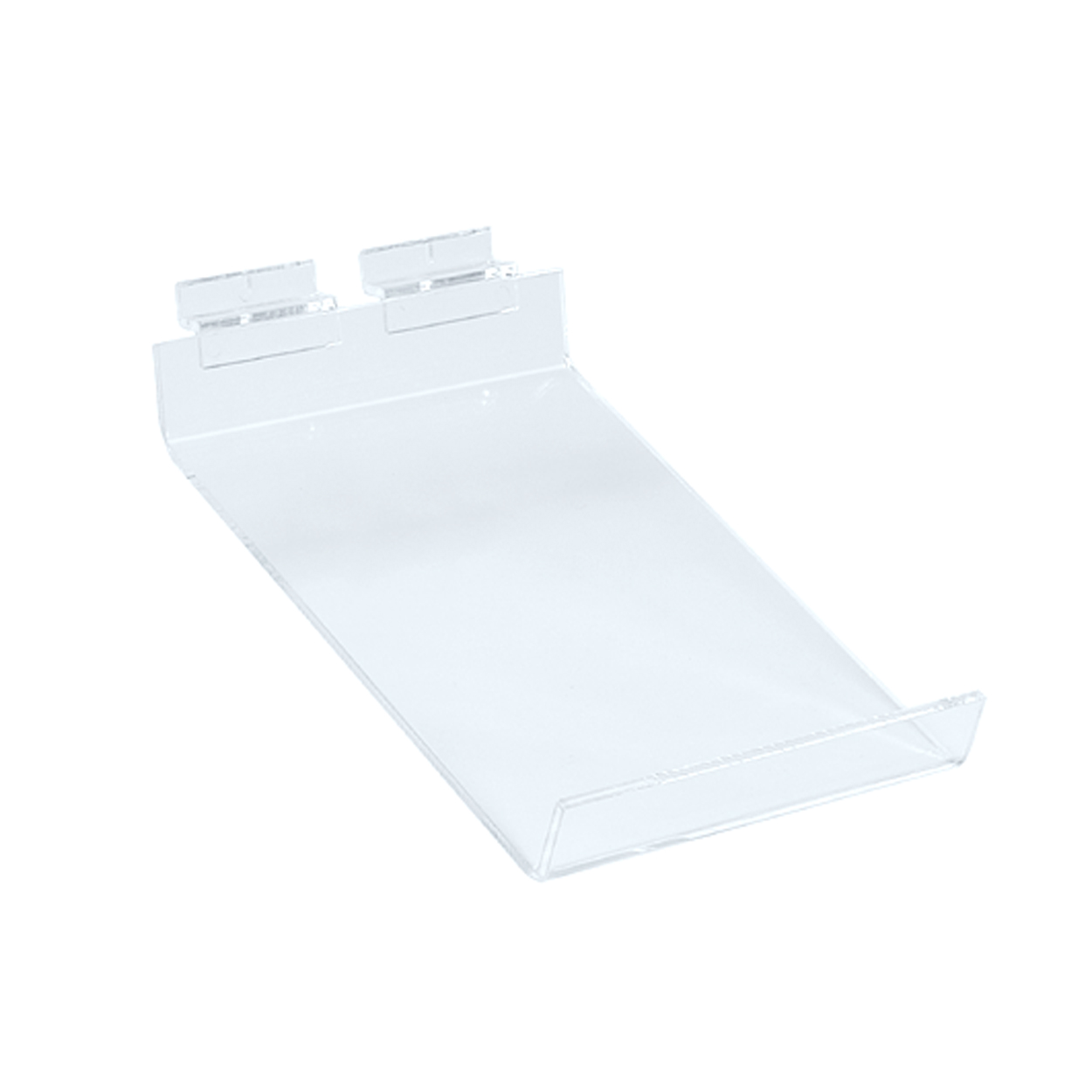 Slatwall acrylic shelf A5 angled  156 W x 220 mm D(S2510CA)